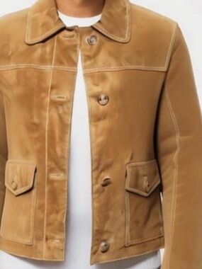Vintage G-Ill Caramel Suede Western Trucker Jacket Sz Medium